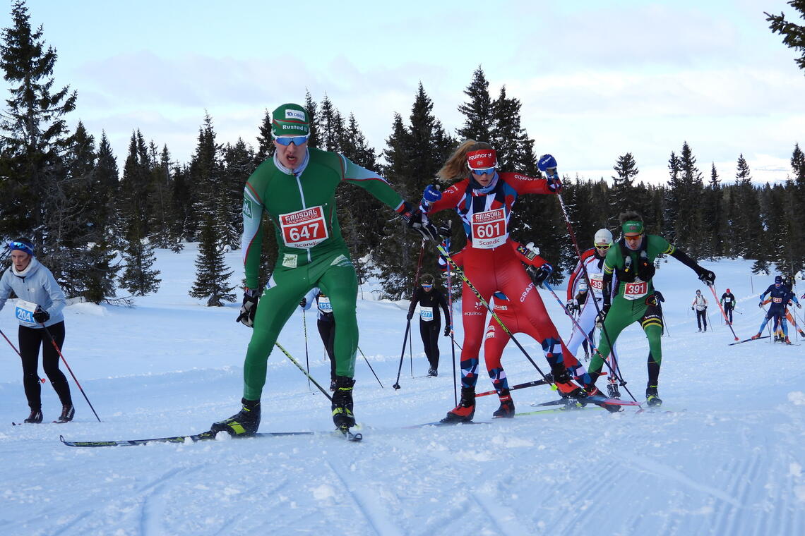 Årets doble juniorverdensmester Milla Grosberghaugen Andreassen fra Bækkelagets SK (601) hadde bare fem mannlige løpere foran seg på halvmaraton på Hafjell lørdag. (Foto: Stein Arne Negård)