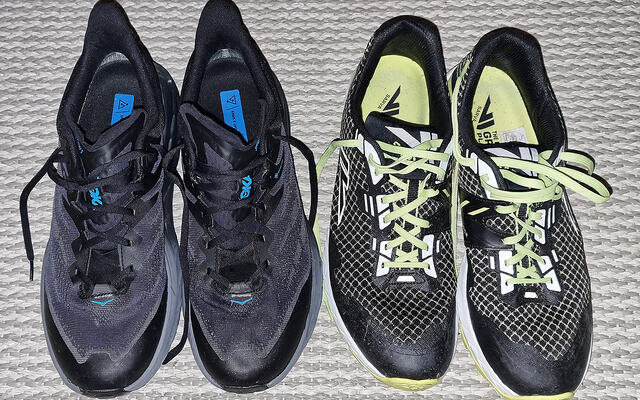Hoka Speedgoat 5 GTX Spike eller VJ Sarva Icehero? Hvilken er best? (Alle foto: Sven Kilander)