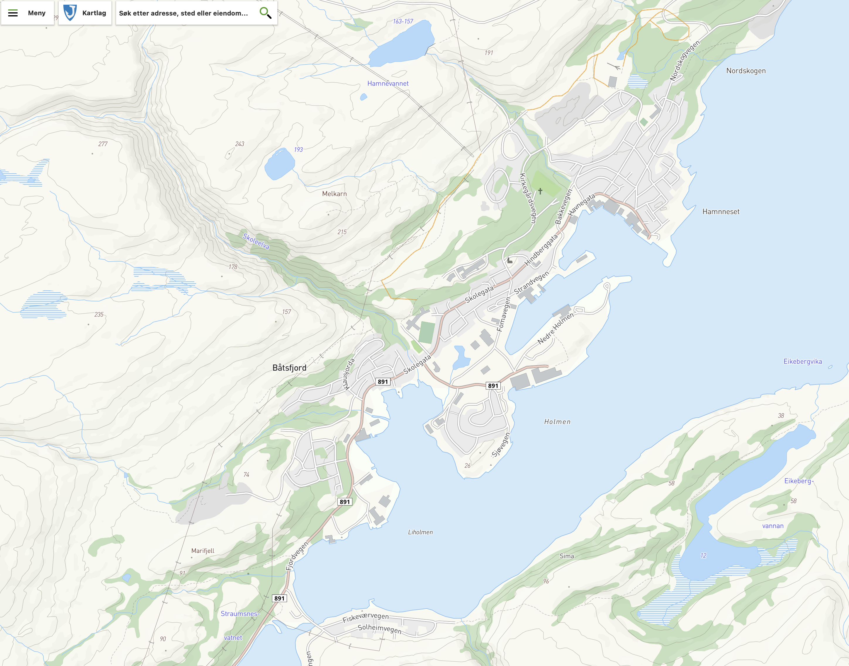 Kommunekart Båtsfjord