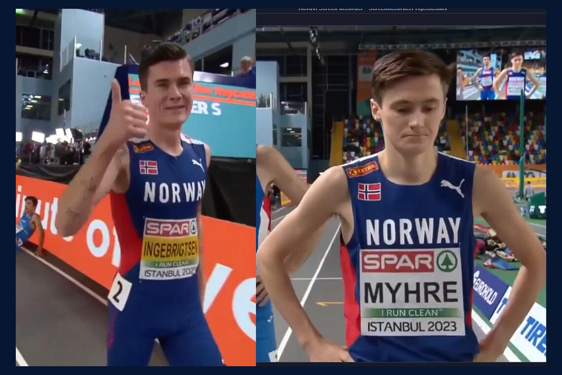 Jakob Ingebrigtsen og Magnus Tuv Myhre begge til finalen på 3000 meter i EMBegge de to norske deltagerne kvalifiserte seg til finaleheatet, Jakob komfortabelt, Magnus akkurat så vidt