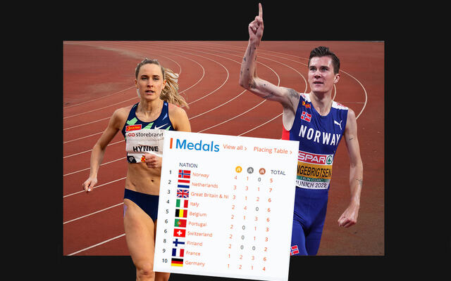 Hedda Hynne og Jakob Ingebrigtsen var to av våre største håp på de lengste løpsøvelsene i EM, og Jakob Ingebrigtsen innfridde til fulle. (Bildemontasje: Bjørn Johannessen / Kondis)