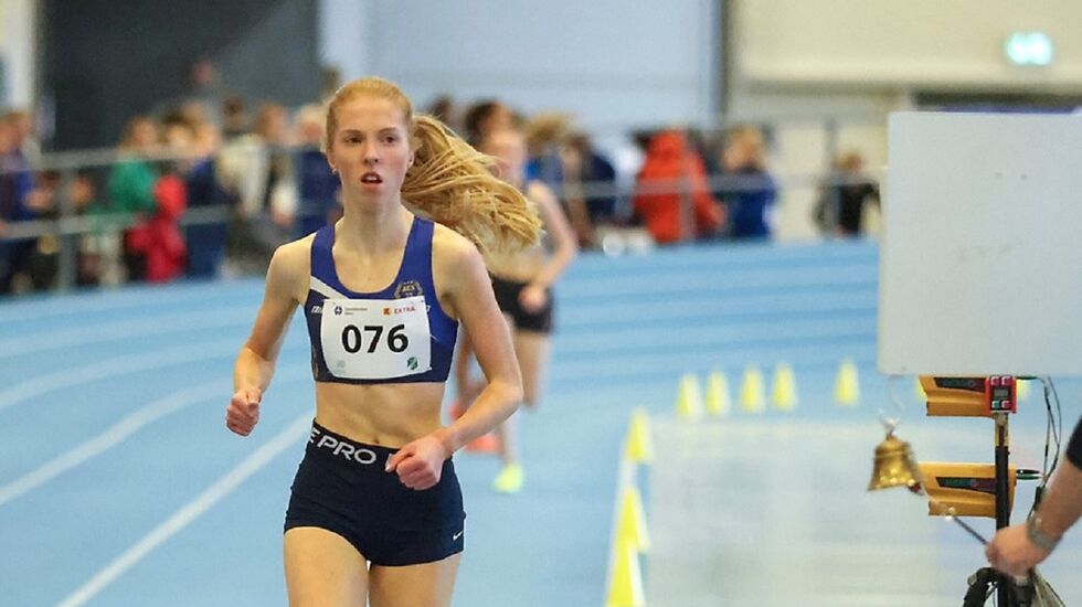 Andrea Nygård Vie på vei til sitt andre UM-gull for helga. (Foto: Martin Hauge-Nilsen)