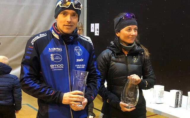 Årets Moraløpvinnere, Morten Buchholdt og Lin-Iren Sætre. (Foto fra Moraløpets facebookside)