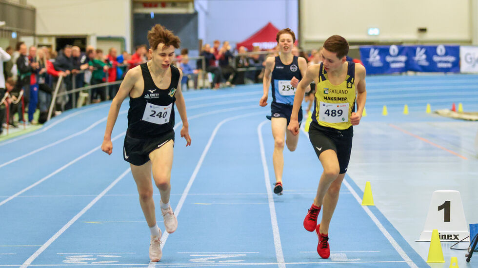 Christian Magnus Lothe Hitland (240) var en hundredel foran Bjørnar Risa Taksdal (489) over målstreken. (Foto: Martin Hauge-Nilsen)