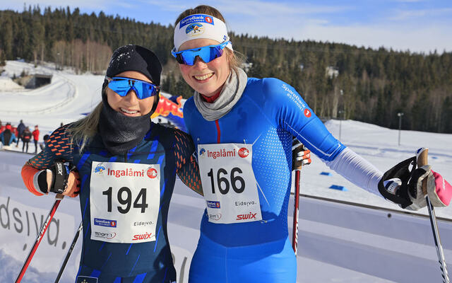 På 15 km fikk vi et realt spurtoppgjør mellom Ine Løvlien fra arrangørklubben Lillehammer Skiklub og Julie Kvale Støstad fra Krogstadelva, der Løvlien trakk det lengste strået.