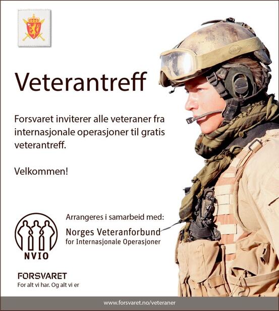 Plakat med invitasjon til veterantreff
