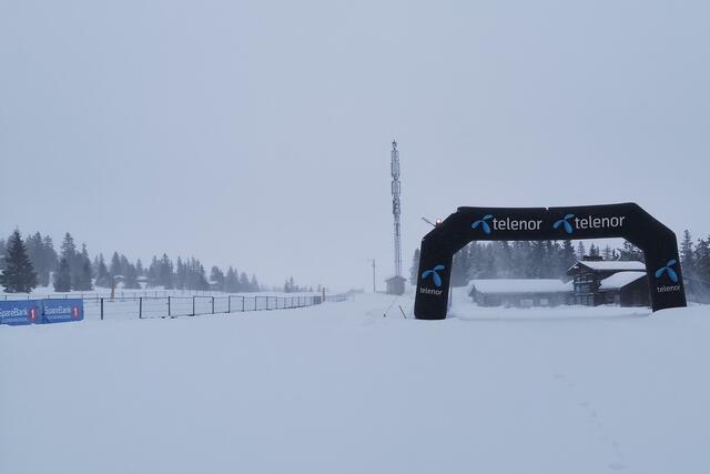 Birkebeinerløypa på Sjusjøen Langrennsrarena fredag morgen. (Foto: Rolf Baken)