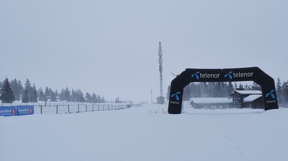Birkebeinerløypa på Sjusjøen Langrennsrarena fredag morgen. (Foto: Rolf Baken)