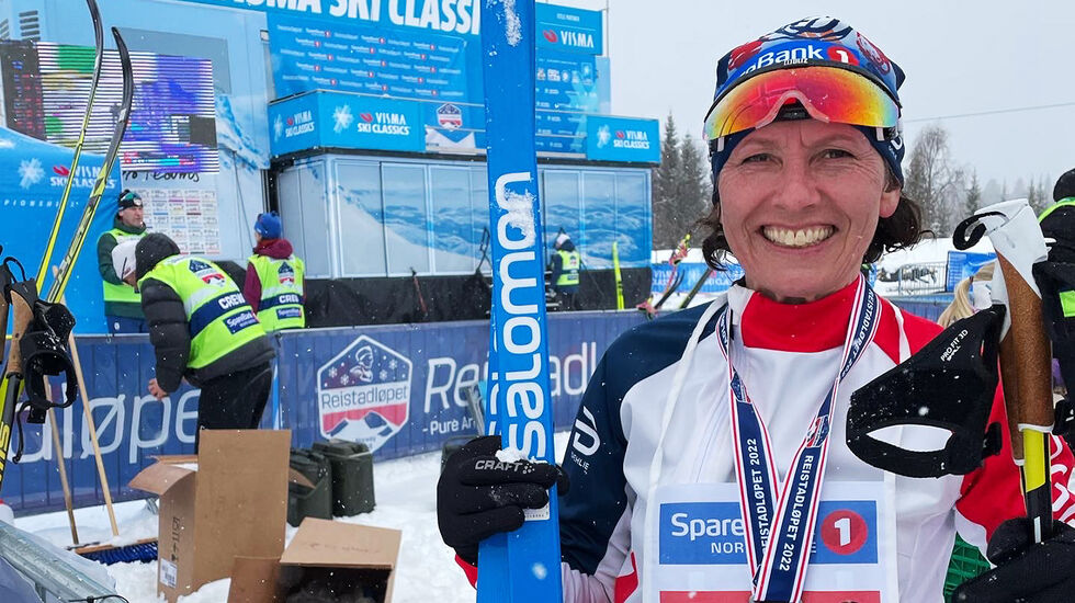 Kristin Lindberg er en allsidig atlet, og her har hun nettopp gjennomført Ski Classic-rennet, Reistadløpet. (Foto: privat)