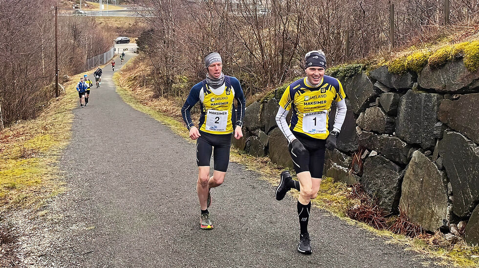Jærkysten Ultra ble suksess i første forsøk. Her er Jarle Risa (t.h) og Carlo Brekken i godt driv. (Foto: Thomas Hetland)