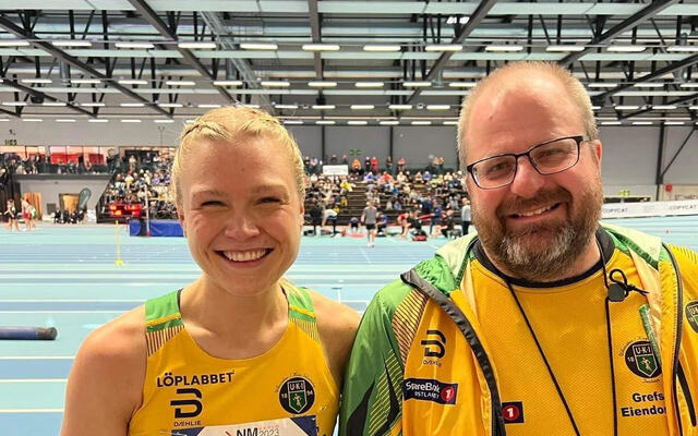 Josefin Heier er en av utøverne Hans Jørgen Borgen er trener for i dag. I februar tok hun sølv på 800 meteren i innendørs-NM. (Foto: Frode Hansen)