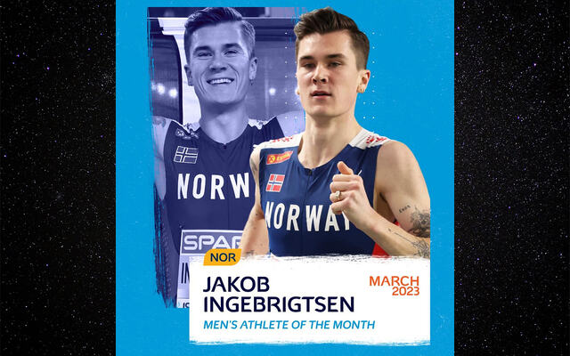Som flere ganger før ble Jakob Ingebrigtsen kåra til månedens europeiske utøver. (Foto: European Athletics)