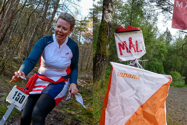 Orienteringsløper og en målpost.