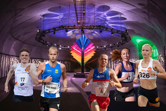 Tunnell med løpsstjernene Ine Bakken, Marius Vedvik, Eli Anne Dvergsdal, Trond Einar Moen Pedersli, Marius Sørli