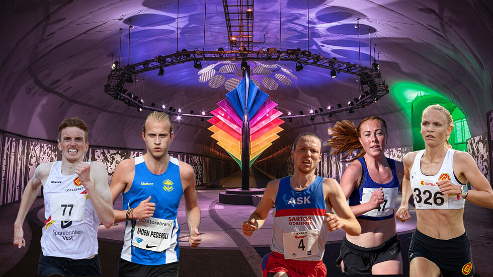 Tunnell med løpsstjernene Ine Bakken, Marius Vedvik, Eli Anne Dvergsdal, Trond Einar Moen Pedersli, Marius Sørli