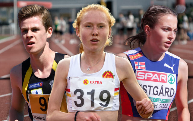 Ingeborg Østgård, Adele Norheim Henriksen og Trym Tønnesen om status og mål for sesongen 2023. (Bildecollage: Tom-Arild Hansen)