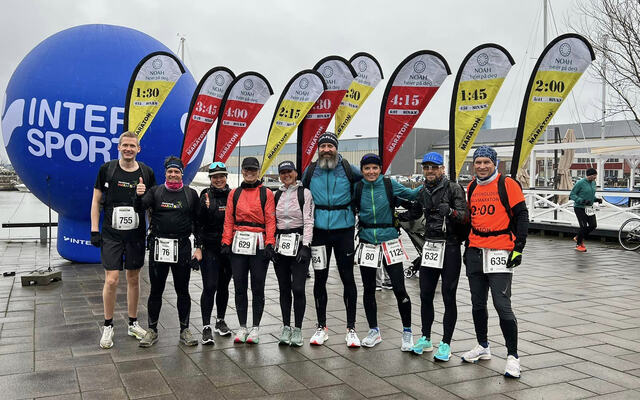 Holmestrand Maraton hadde satt opp godt med fartsholdere, her er noen av dem samlet. (Alle foto: arrangørens Facebookside)