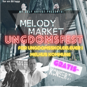 Bilde av plakaten til ungdomsfesten fredag 21. april i Horghallen.