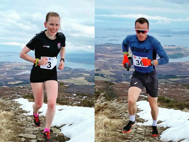 Vinnerne i VM-uttaket Karoline Holsen Kyte og Johan Bugge. (Foto fra Norwegian Mountainrunnings facebookside)