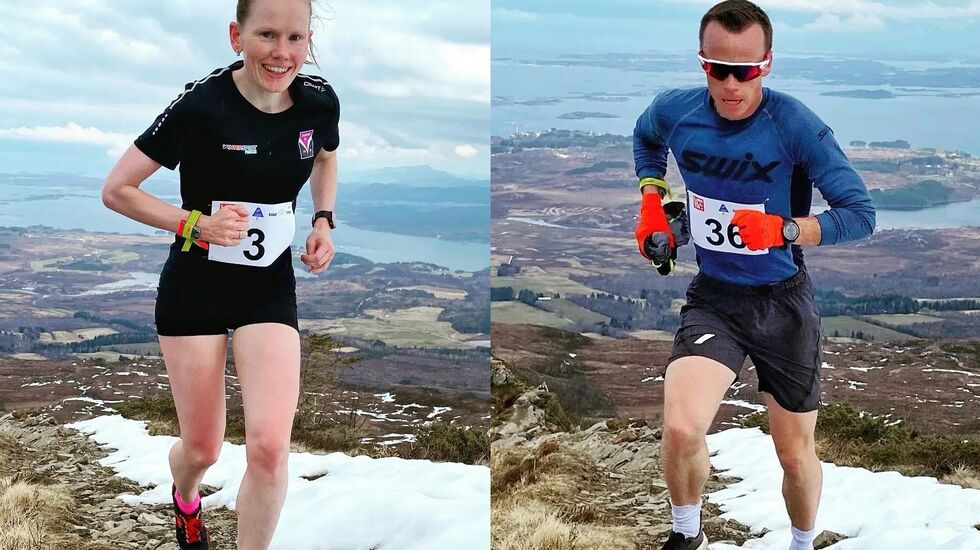 Vinnerne i VM-uttaket Karoline Holsen Kyte og Johan Bugge. (Foto fra Norwegian Mountainrunnings facebookside)