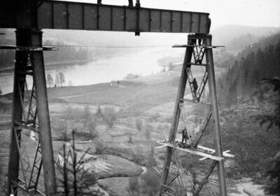 Trolldalen viadukt under bygging - her fra det fjerde spennet.