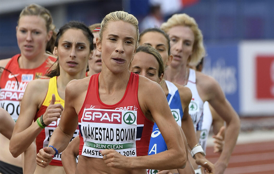I sin aktive karriere var 800 og 1500 m hoveddistansene til Ingvill Måkestad Bovim. Her ser vi henne under EM i Amsterdam i 2016 der hun ble nummer fire i finalen på 1500 m. (Foto: Bjørn Johannessen) 
