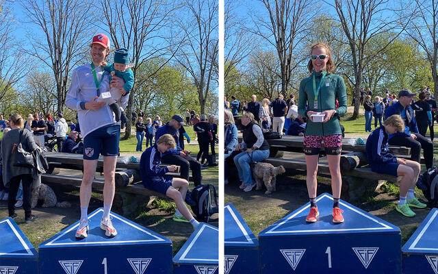 Magnus Erstad og Petra Jacoby fikk motta hver sin førstepremie. (Foto: Arild Rostad)
