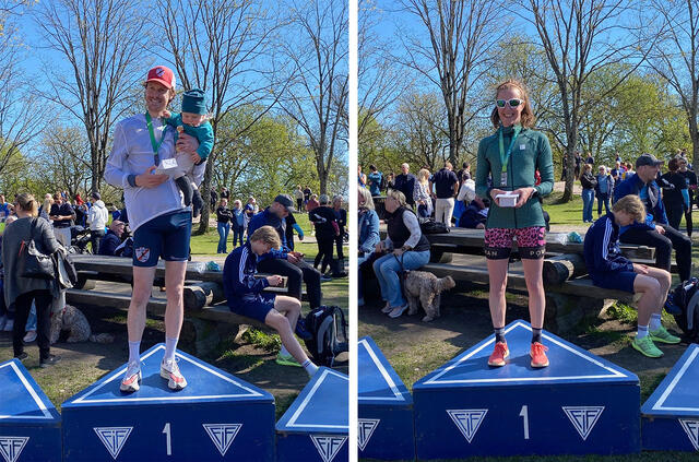 Magnus Erstad og Petra Jacoby fikk motta hver sin førstepremie. (Foto: Arild Rostad)