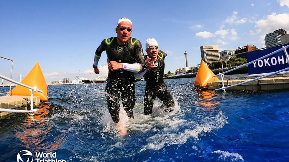 Kristian Blummenfelt ble nummer 8 i Yokohama, mens Gustav Iden ble nummer 39. (Foto: Worls Triathlon / Tommy Zafera)