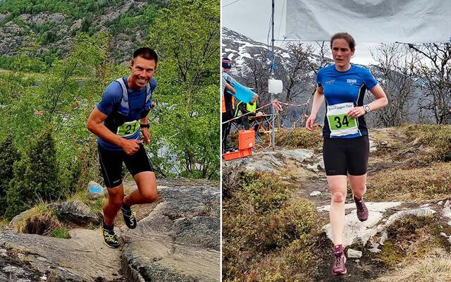 Geir Steig og Charlotte Watson var raskest opp Storehaugen i år. (Foto: Arrangør)