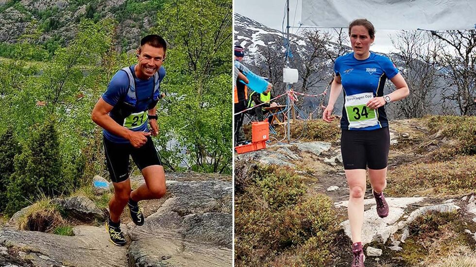 Geir Steig og Charlotte Watson var raskest opp Storehaugen i år. (Foto: Arrangør)