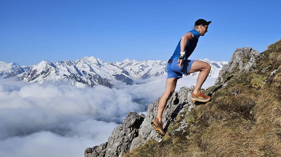 Didrik Hermansen i bratt Innsbruck-terreng