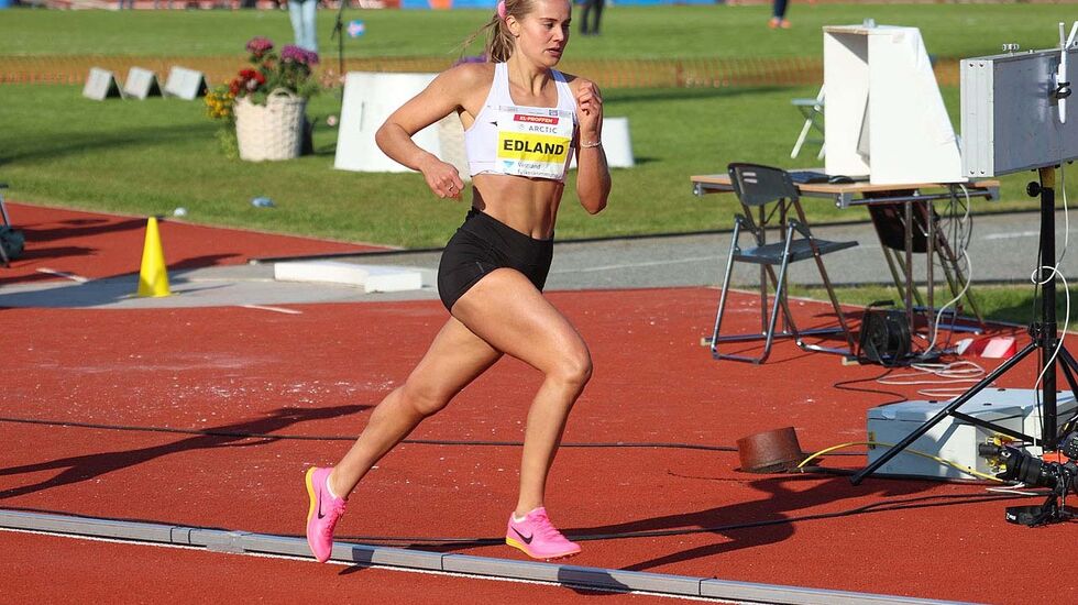 Malin Edland ble beste norske løper med 10. plass på 1500 meter under Trond Mohn Games. (Foto: Arne Dag Myking)