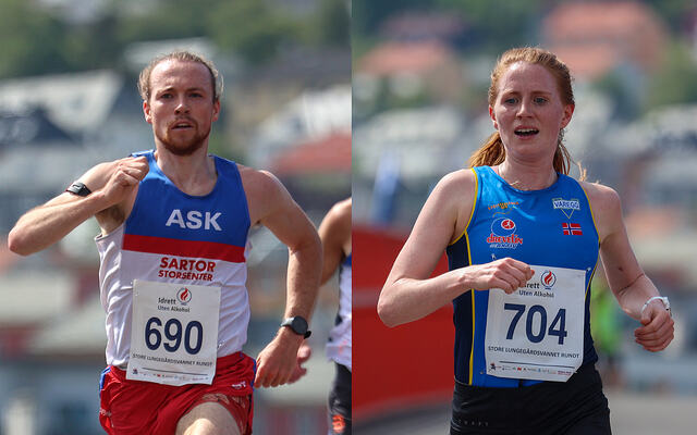 Marius Sørli og Lina Rivedal vant i Bergen 3000. (Alle foto: Arne Dag Myking)