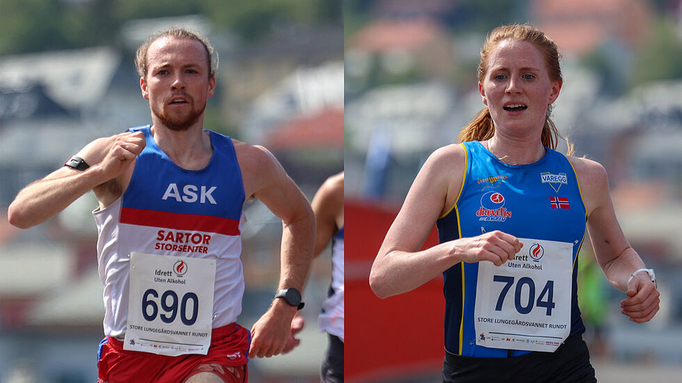 Marius Sørli og Lina Rivedal vant i Bergen 3000. (Alle foto: Arne Dag Myking)