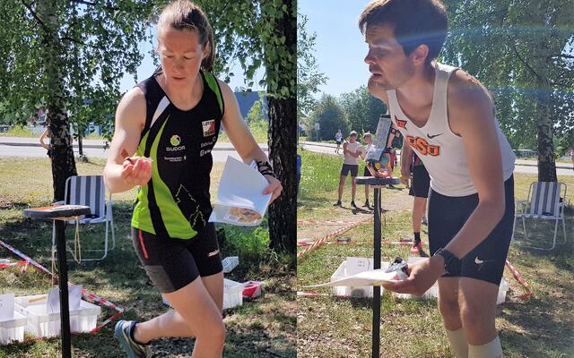 Emilie Westli Andersen og Vegard Ølstad Dalberg vant KM sprint. (Foto: Stein Arne Negård)