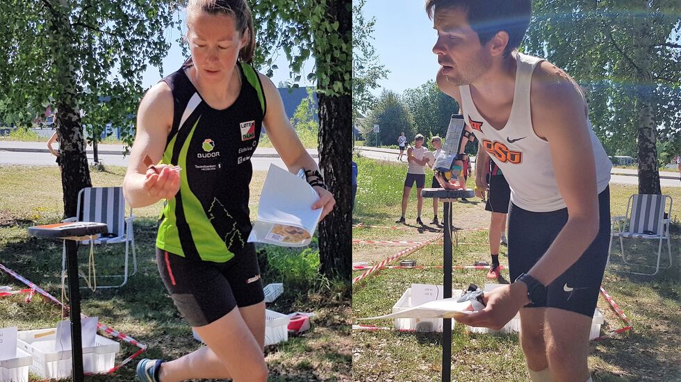 Emilie Westli Andersen og Vegard Ølstad Dalberg vant KM sprint. (Foto: Stein Arne Negård)