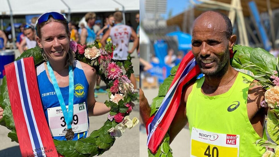 Hanne Mjøen Maridal og Weldu Negash Gebretsadik vant Birkebeinerløpet, og de hadde også best tid av samtlige om en vurderer ut fra veterantabellene. (Foto: Birkebeinerløpets Facebook-side)