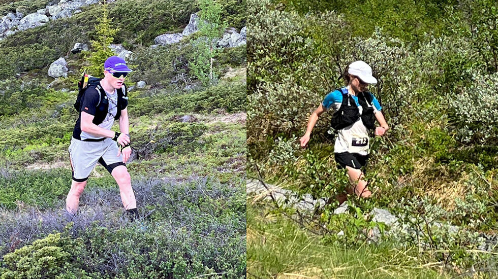 Vinneren av den lengste distansen av Nøsen Hundreds, Finn Isaksen, var fortsatt godt løpende selv etter 98 av 100 kilometer. Her ser vi også vinneren av Nøsen Hundreds 50 km, Aleksandra Narkowicz. (Foto: Marthe Katrine Myhre)