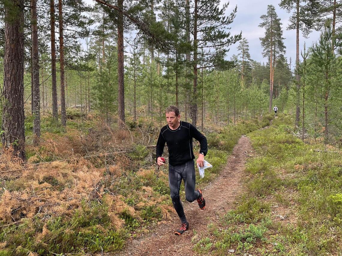 Bjørn Solbergseter mot mål som vinner av H 5,5 km. (Foto: Unn Mette Klopbakken)
