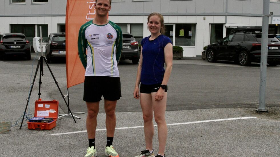 De to beste på 5 km på dagens løp i Ålesund, Constantin Rust og Janne Elin Vatnaland
