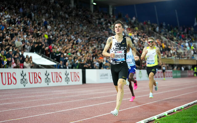 Jakob Ingebrigtsen var den klart sterkeste mot slutten også i Diamond League-løpet i Lausanne. (Foto: Matthew Quine for Diamond League AG)
