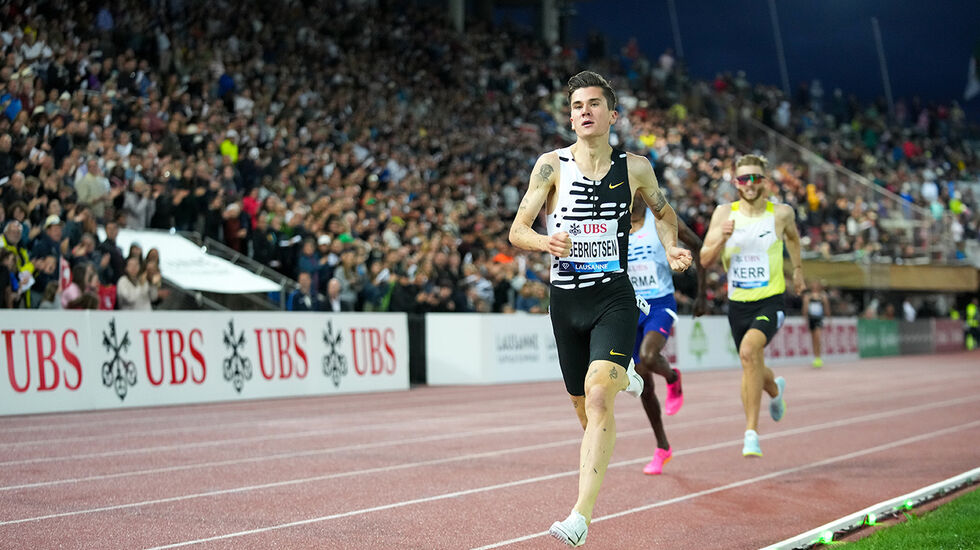 Jakob Ingebrigtsen var den klart sterkeste mot slutten også i Diamond League-løpet i Lausanne. (Foto: Matthew Quine for Diamond League AG) 