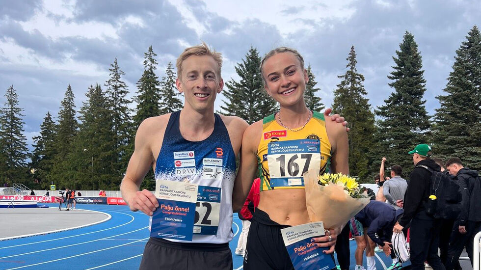 Even Brøndbo Dahl og Amalie Sæten kunne glede seg over gode løp på 1500 m i Estland. (Foto: privat) 