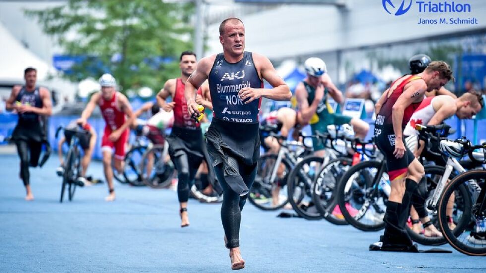 Kristian Blummenfelt vil håpe å gjøre et enda bedre løp enn her i VM-runden i Montreal, hvor han ble nummer 5. (Foto: Janus M. Schmidt/World Triathlon)