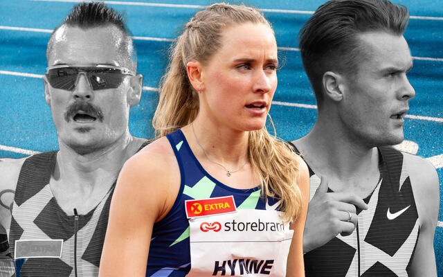 Tre løpere på riktig vei. Henrik Ingebrigtsen, Hedda Hynne og Filip Ingebrigtsen løp alle til årsbeste torsdag kveld. (Foto: Samuel Hafsahl/Bjørn Johannessen)
