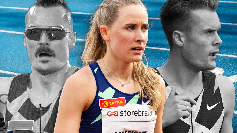 Tre løpere på riktig vei. Henrik Ingebrigtsen, Hedda Hynne og Filip Ingebrigtsen løp alle til årsbeste torsdag kveld. (Foto: Samuel Hafsahl/Bjørn Johannessen)