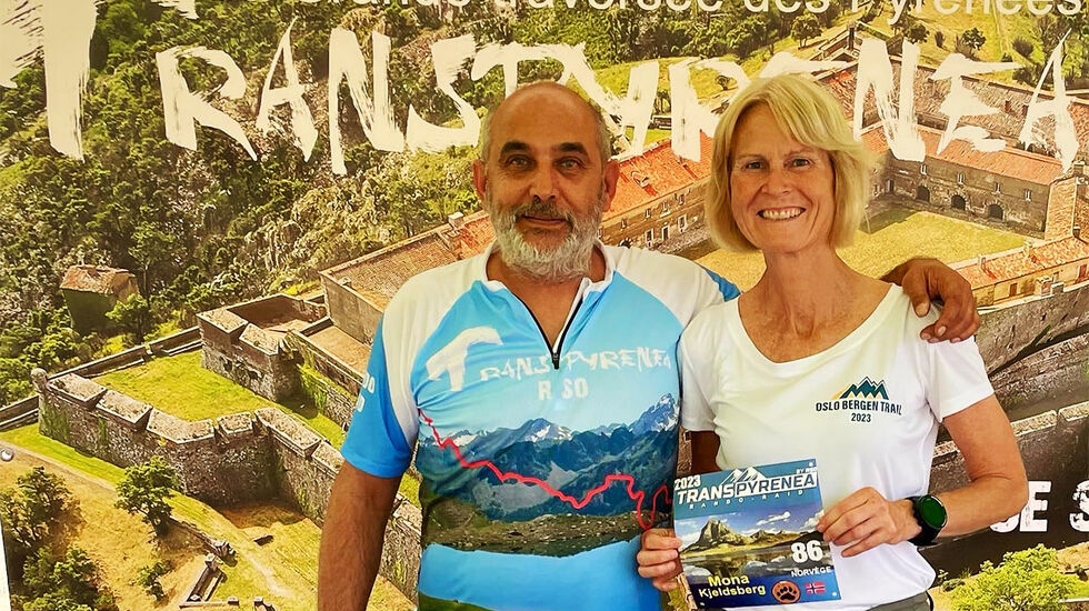 Mona Kjeldsberg er klar for den store traversen som følger Pyreneene fra Middelhavet til Atlanterhavet. (Foto: privat)
