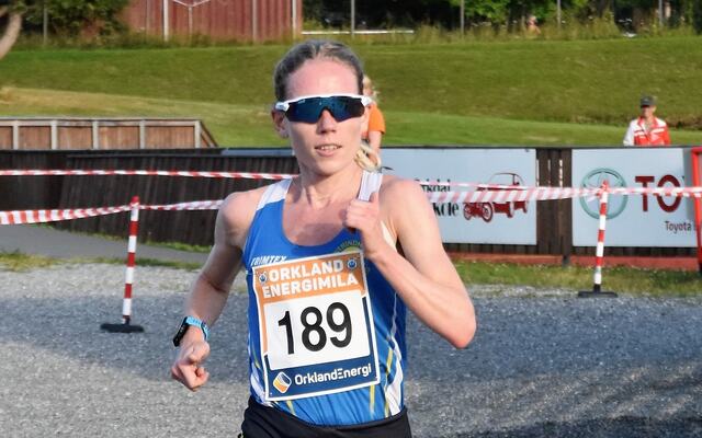 Hanne Maridal Mjøen inn til en ny seier i Orkland Energimila onsdag. (Foto: Tor Jarle Bolme)