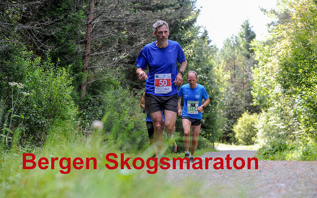 Bergen Skogsmaraton går i de kuperte grusveiene i Hordnesskogen. (Foto: Arne Dag Myking)